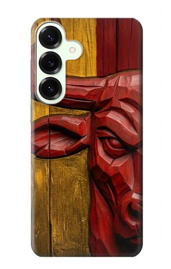 S4098 Span Bull Carved Artwork Case For Samsung Galaxy S25 Plus
